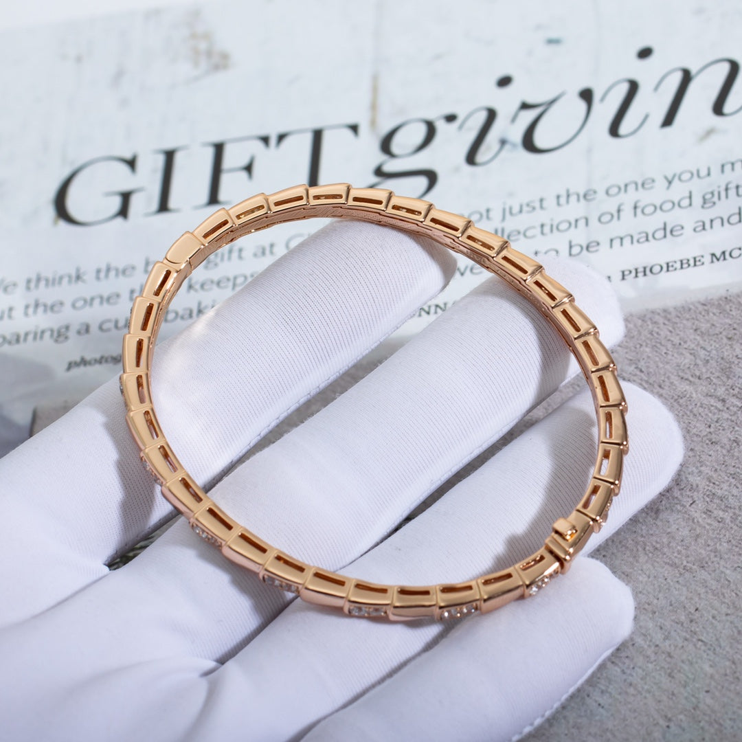 [⭐Hevara Jewelry]SERPENTI BRACELET PINK GOLD DIAMOND