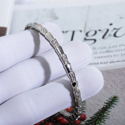 [⭐Hevara Jewelry]SERPENTI BRACELET SILVER DIAMOND