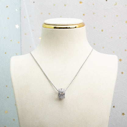 [⭐Hevara Jewelry]PARENTESI NECKLACE SILVER DIAMOND