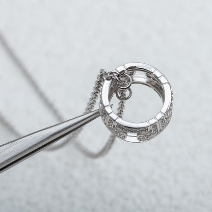 [⭐Hevara Jewelry]PARENTESI NECKLACE SILVER DIAMOND