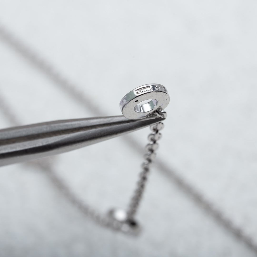 [⭐Hevara Jewelry]PARENTESI NECKLACE SILVER DIAMOND