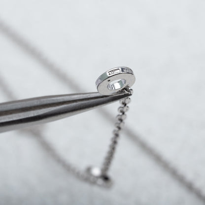 [⭐Hevara Jewelry]PARENTESI NECKLACE SILVER DIAMOND