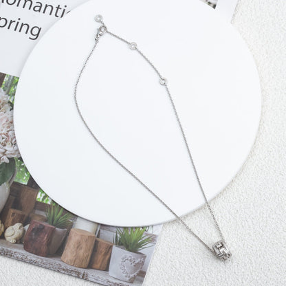 [⭐Hevara Jewelry]PARENTESI NECKLACE SILVER DIAMOND