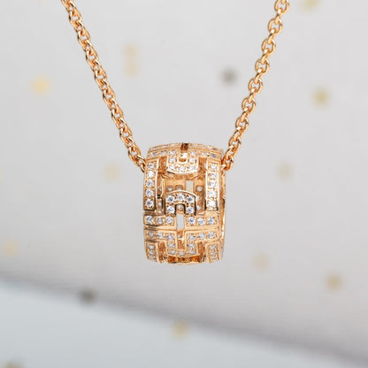 [⭐Hevara Jewelry]PARENTESI NECKLACE PINK GOLD DIAMOND