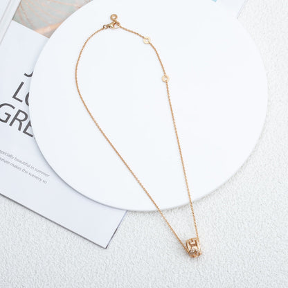 [⭐Hevara Jewelry]PARENTESI NECKLACE PINK GOLD DIAMOND