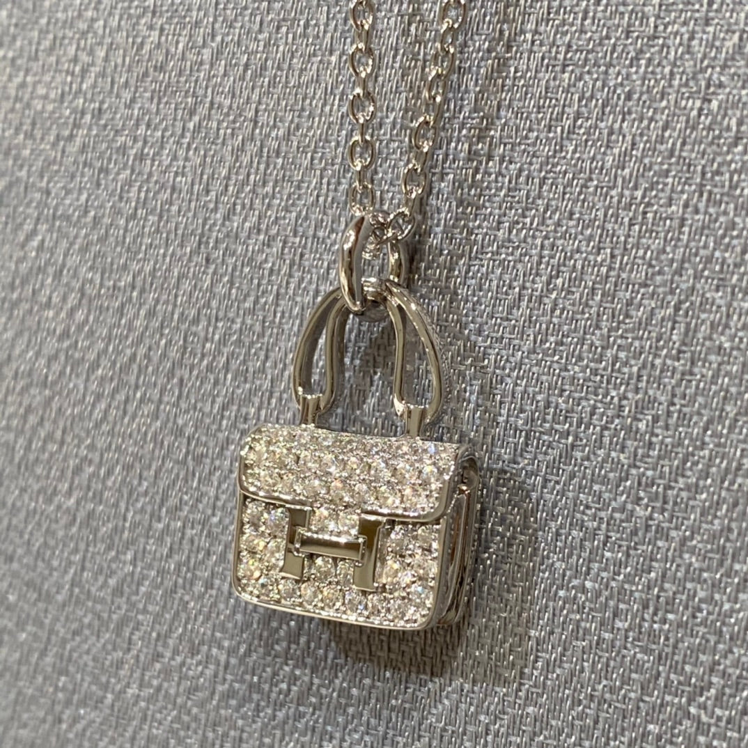 [⭐Hevara Jewelry]CONSTANCE PEDANT DIAMOND NECKLACE