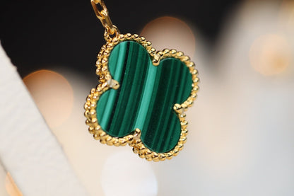 [⭐Hevara Jewelry]CLOVER EARRINGS GOLD MALACHITE DIAMOND 3 MOTIF