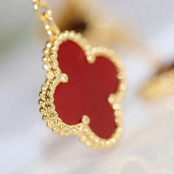 [⭐Hevara Jewelry]CLOVER  2 MOTIF  TIGER EYE CARNELIAN EARRINGS