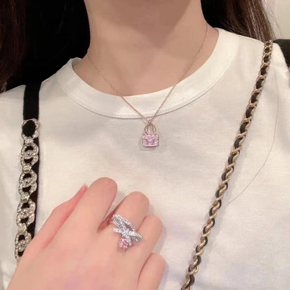 [⭐Hevara Jewelry]CONSTANCE PEDANT PURPLE DIAMOND NECKLACE