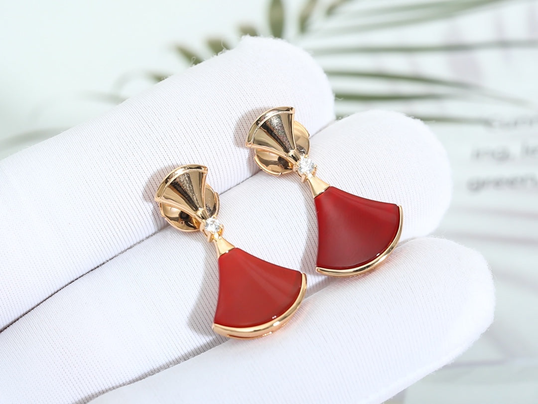 [⭐Hevara Jewelry]DREAM Carnelian PINK GOLD EARRINGS