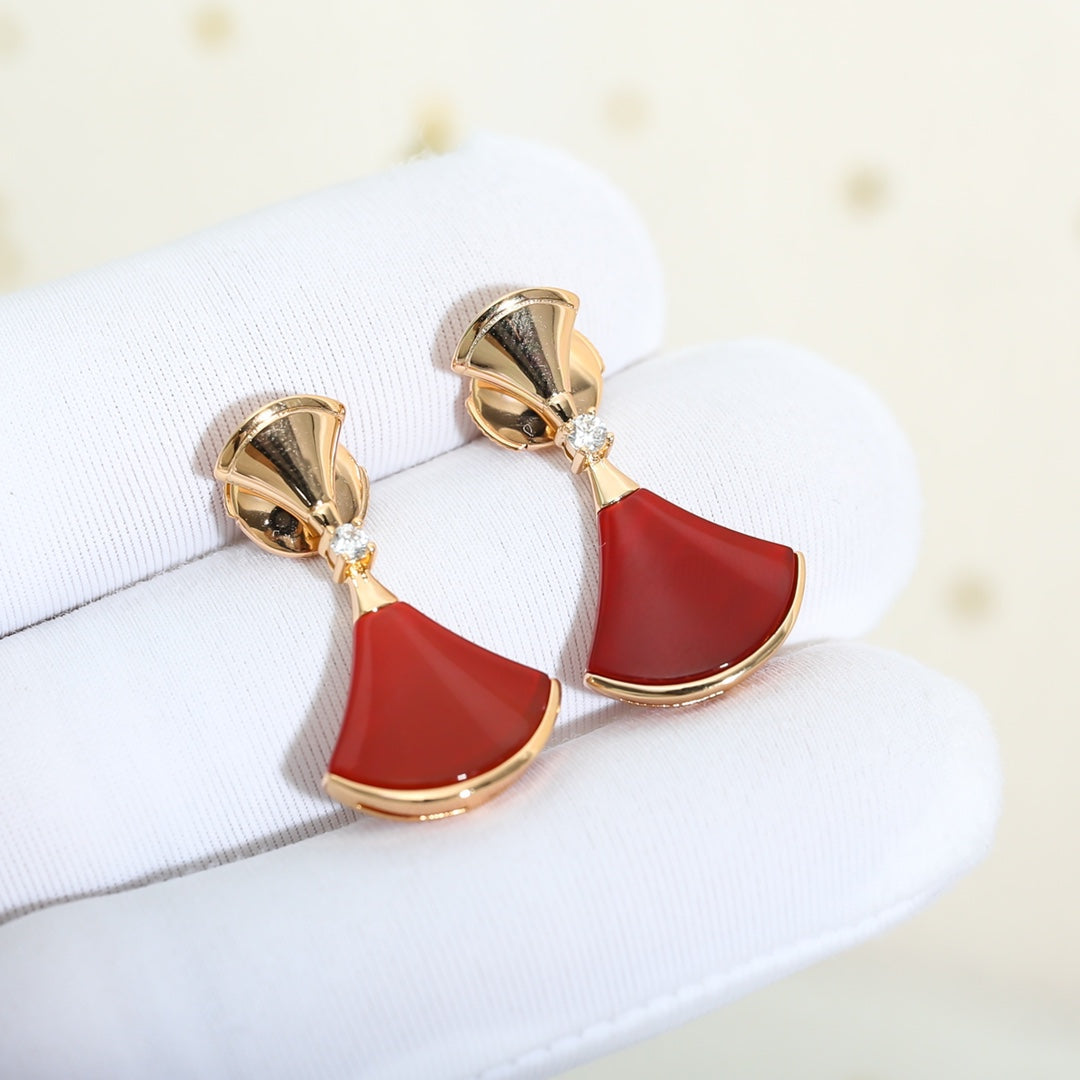 [⭐Hevara Jewelry]DREAM Carnelian PINK GOLD EARRINGS