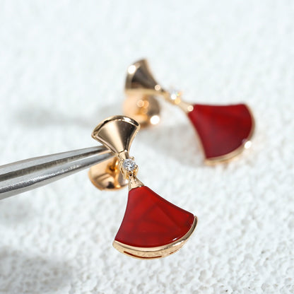 [⭐Hevara Jewelry]DREAM Carnelian PINK GOLD EARRINGS