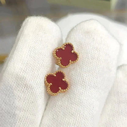 [⭐Hevara Jewelry]CLOVER MINI 9.5MM CARNELIAN EARRINGS