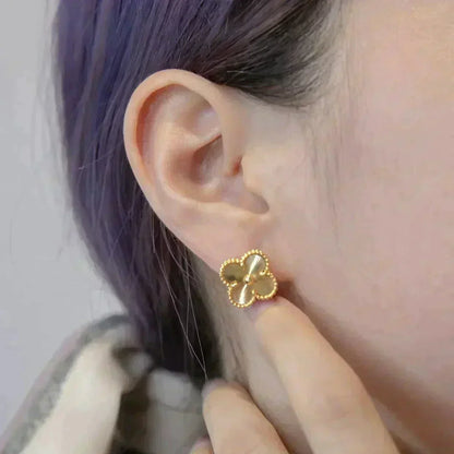 [⭐Hevara Jewelry]CLOVER MEDIUM 1 MOTIFS LASER EARRINGS