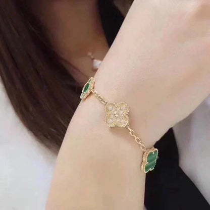 [⭐Hevara Jewelry] CLOVER 5 MOTIF MALACHITE BRACELET COLLECTION