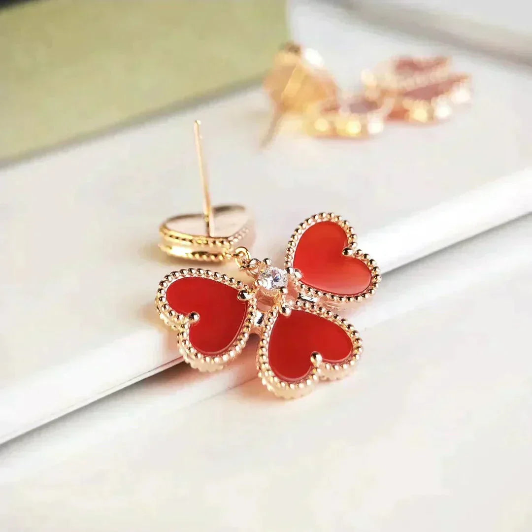 [⭐Hevara Jewelry]SWEET CLOVER CARNELIAN EARRINGS