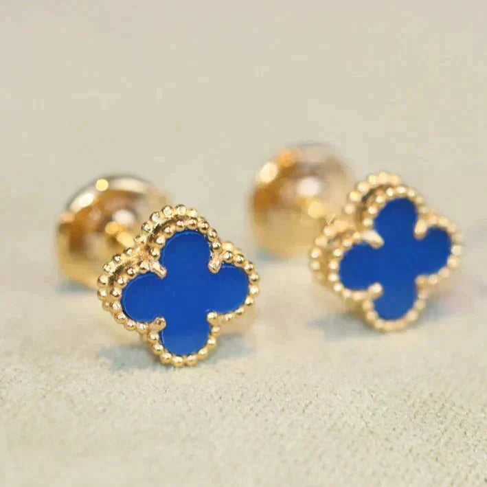 [⭐Hevara Jewelry]CLOVER MINI 9.5MM TURQUOISE EARRINGS