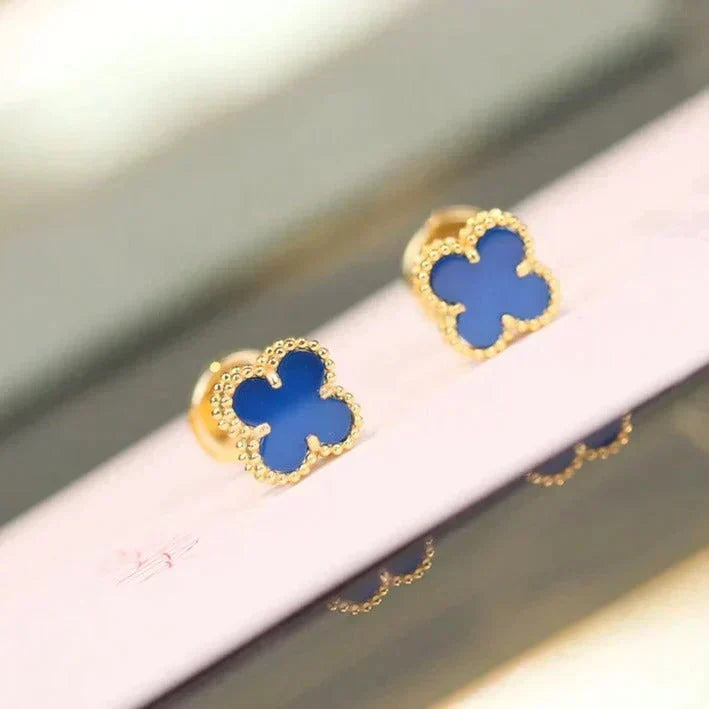 [⭐Hevara Jewelry]CLOVER MINI 9.5MM TURQUOISE EARRINGS