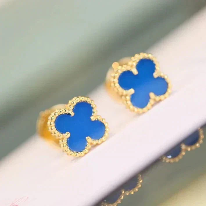 [⭐Hevara Jewelry]CLOVER MINI 9.5MM TURQUOISE EARRINGS