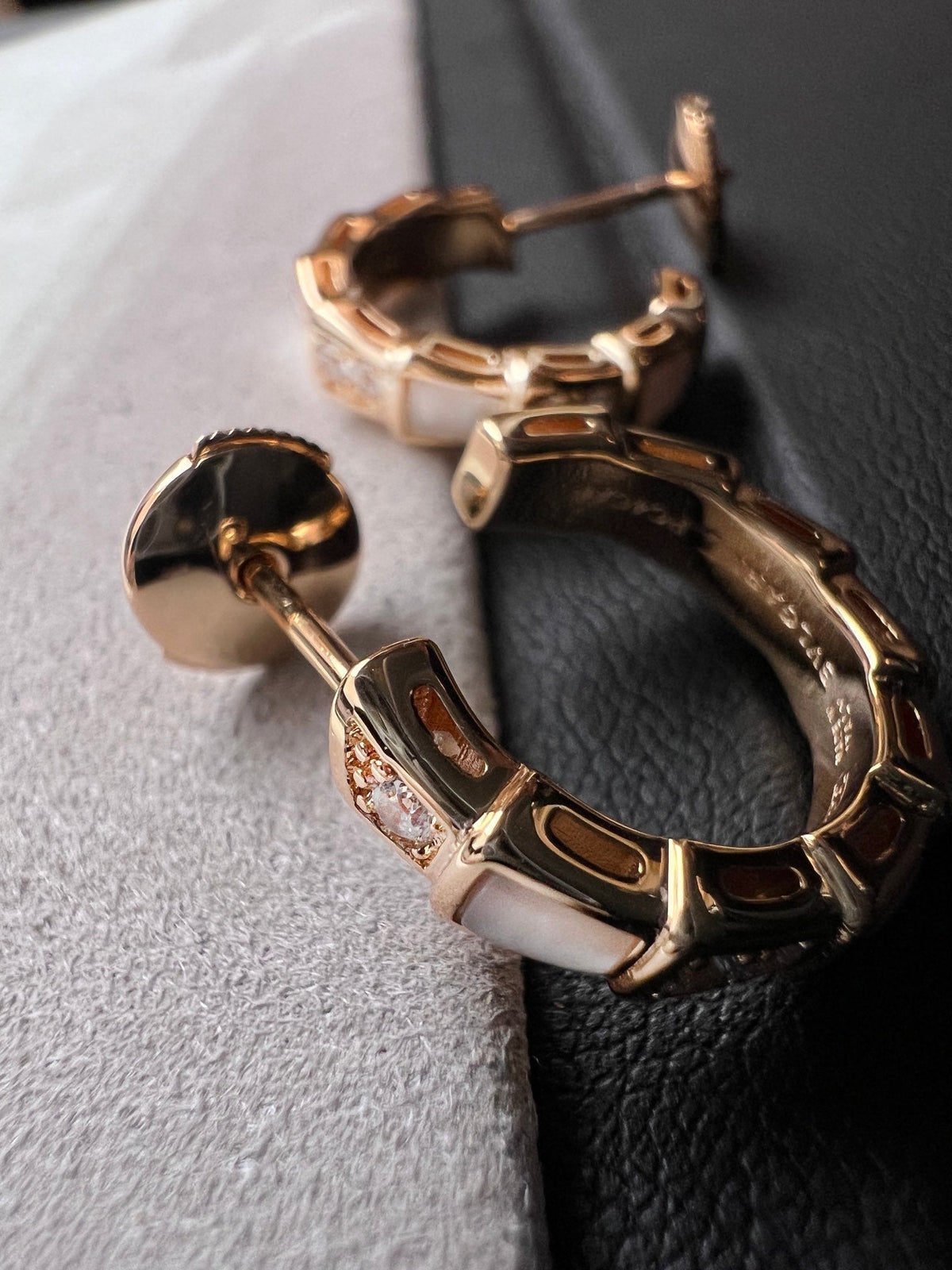[⭐Hevara Jewelry]SERPENTI MOP PINK GOLD EARRINGS