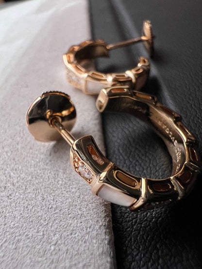 [⭐Hevara Jewelry]SERPENTI MOP PINK GOLD EARRINGS