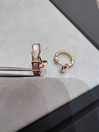 [⭐Hevara Jewelry]SERPENTI MOP PINK GOLD EARRINGS