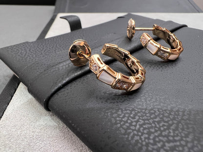 [⭐Hevara Jewelry]SERPENTI MOP PINK GOLD EARRINGS