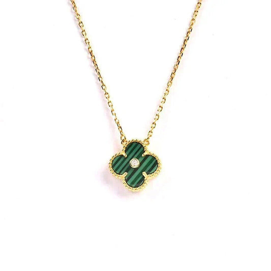 [⭐Hevara Jewelry]CLOVER 15MM DIAMOND TURQUOISE NECKLACE