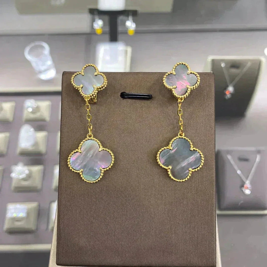 [⭐Hevara Jewelry]CLOVER 2 MOTIFS  EARRINGS (MULTIPLE CHOICESC