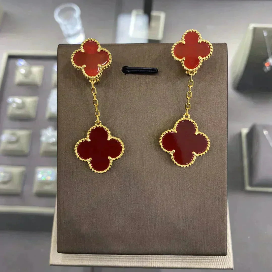 [⭐Hevara Jewelry]CLOVER 2 MOTIFS  EARRINGS (MULTIPLE CHOICESC