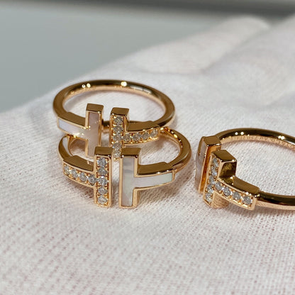 [Hevara Jewelry]T WIRE MOP DIAMOND RING PINK GOLD