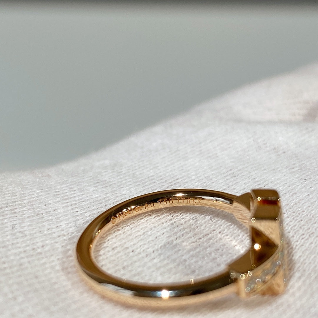 [Hevara Jewelry]T WIRE MOP DIAMOND RING PINK GOLD