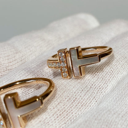[Hevara Jewelry]T WIRE MOP DIAMOND RING PINK GOLD