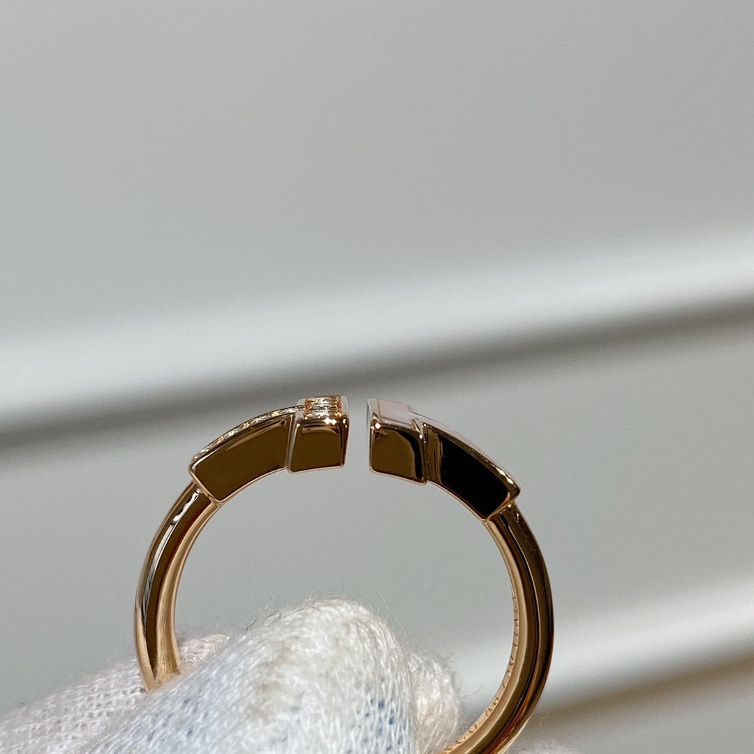 [Hevara Jewelry]T WIRE MOP DIAMOND RING PINK GOLD