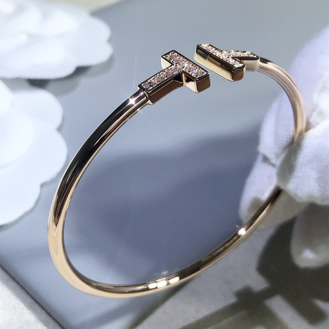 [Hevara Jewelry]T BRACELET PINK GOLD 1.8MM DIAMOND