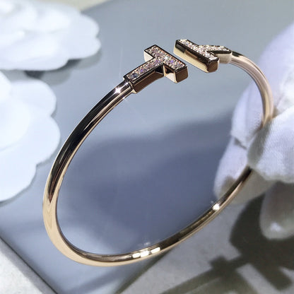 [Hevara Jewelry]T BRACELET PINK GOLD 1.8MM DIAMOND