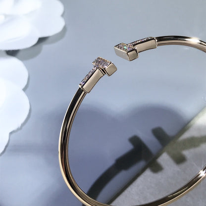 [Hevara Jewelry]T BRACELET PINK GOLD 1.8MM DIAMOND