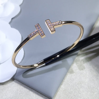 [Hevara Jewelry]T BRACELET PINK GOLD 1.8MM DIAMOND