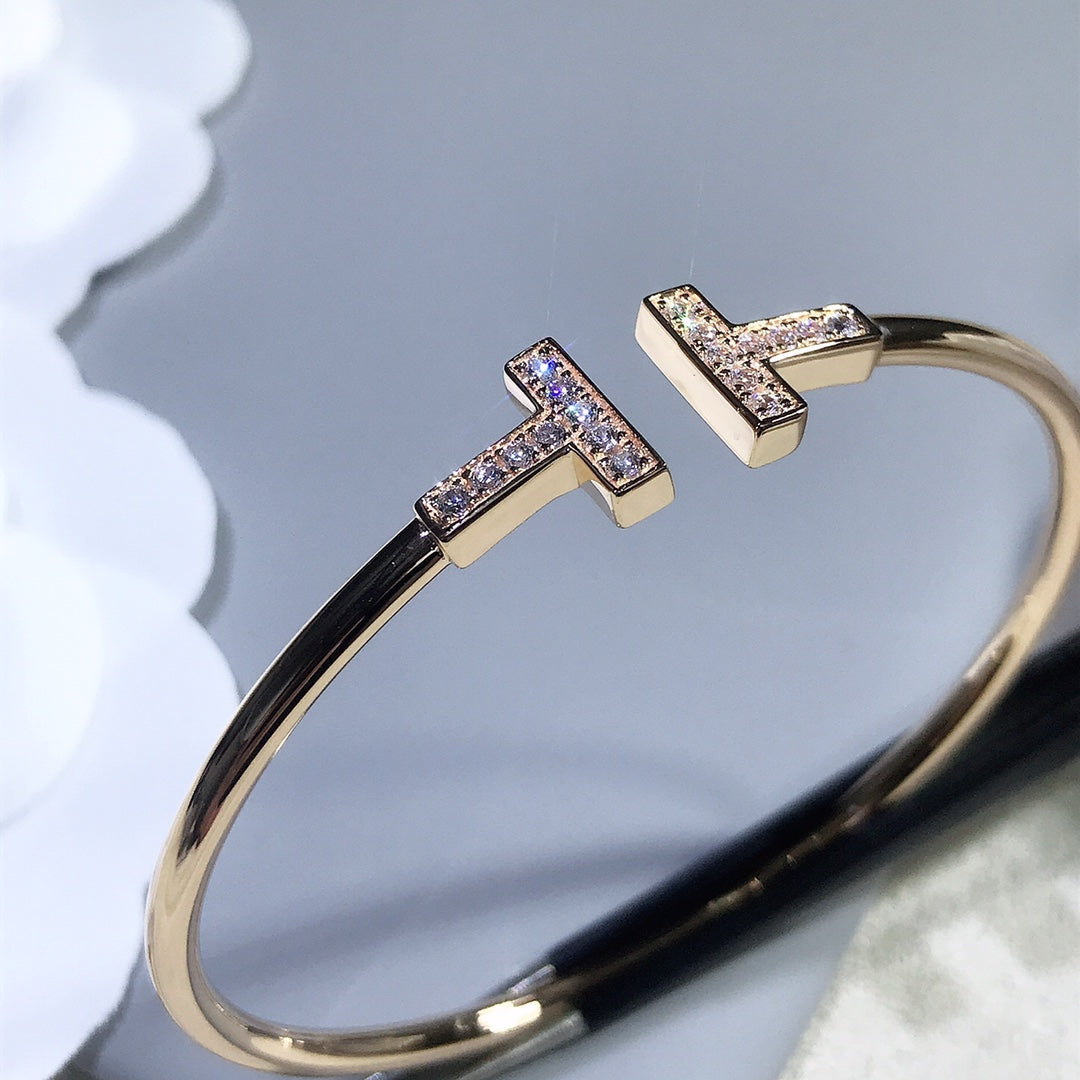 [Hevara Jewelry]T BRACELET PINK GOLD 1.8MM DIAMOND