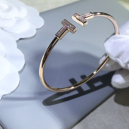 [Hevara Jewelry]T BRACELET PINK GOLD 1.8MM DIAMOND