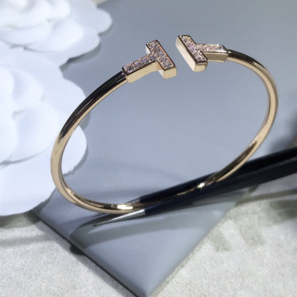[Hevara Jewelry]T BRACELET PINK GOLD 1.8MM DIAMOND