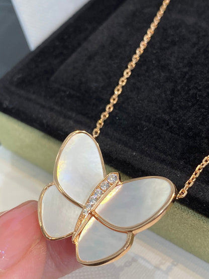 [⭐Hevara Jewelry]BUTTERFLY GOLD MOP DIAMOND NECKLACE