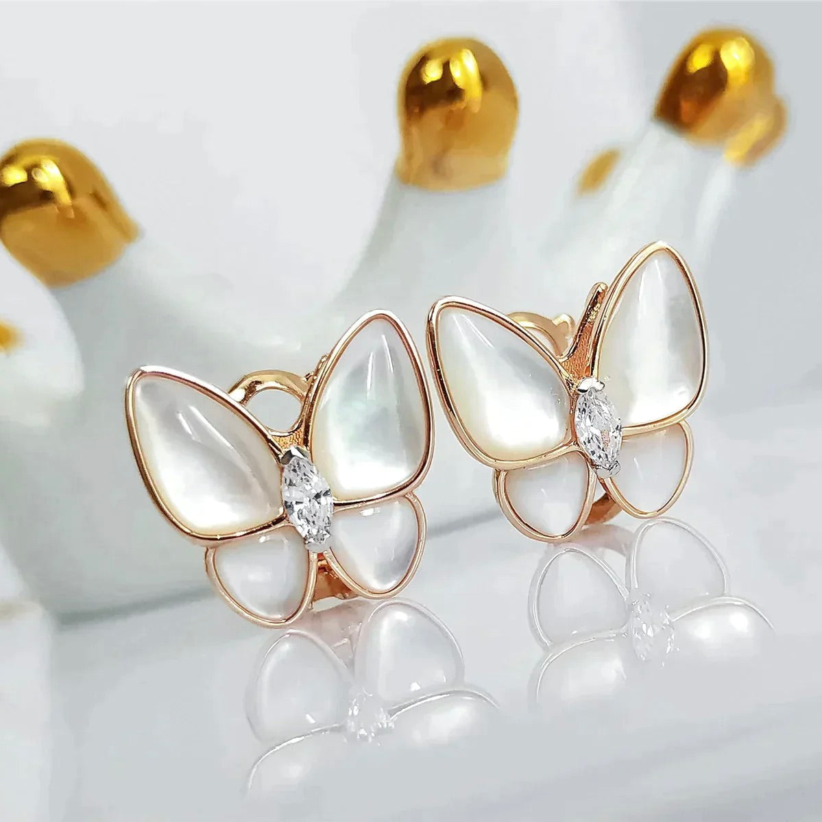 [⭐Hevara Jewelry]BUTTERFLY MOP DIAMOND EARRINGS