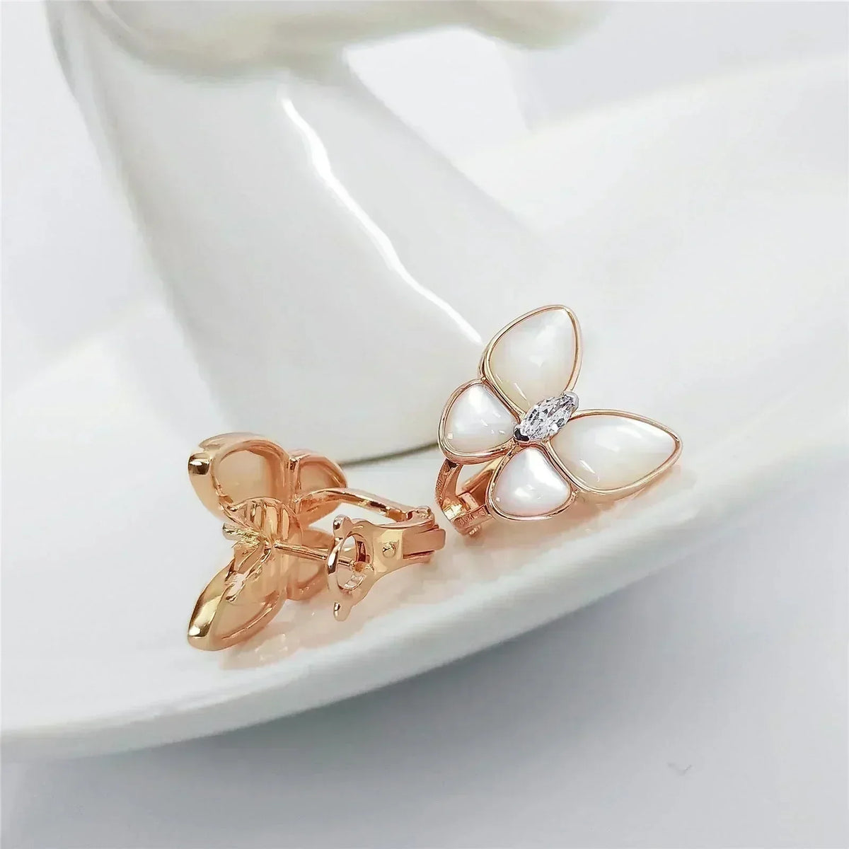 [⭐Hevara Jewelry]BUTTERFLY MOP DIAMOND EARRINGS
