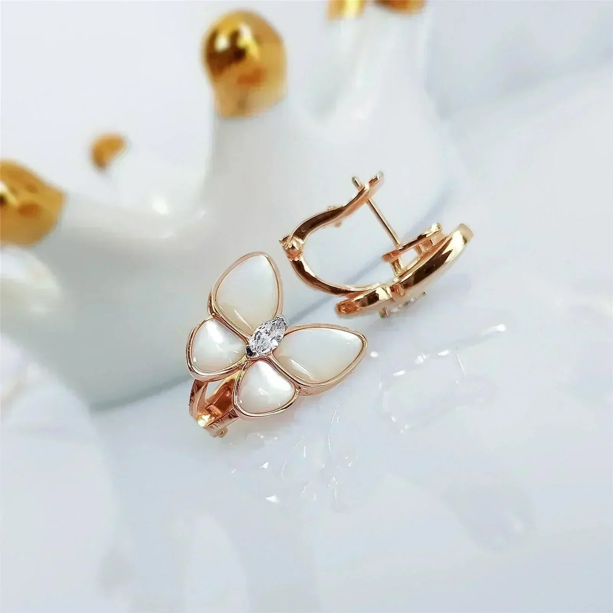 [⭐Hevara Jewelry]BUTTERFLY MOP DIAMOND EARRINGS