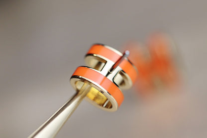 [⭐Hevara Jewelry]MINI POP H EARRINGS ORANGE