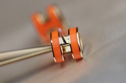 [⭐Hevara Jewelry]MINI POP H EARRINGS ORANGE