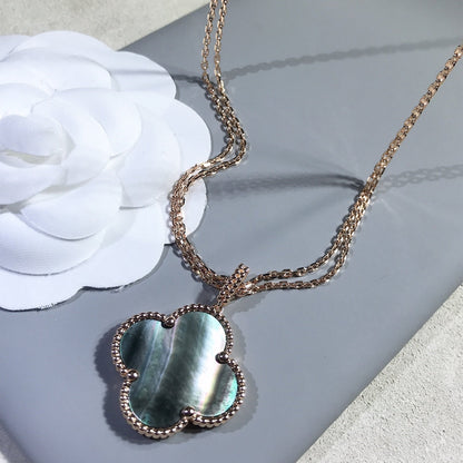 [⭐Hevara Jewelry]CLOVER 25MM GOLD DARK MOP BIG CLOVER NECKLACE