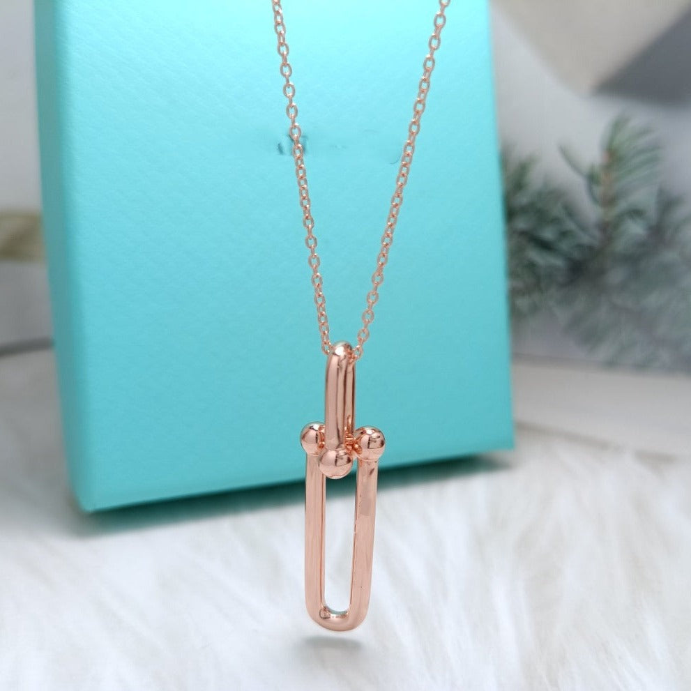 [Hevara Jewelry]HARDWEAR DROP DOUBLE LINK PEDANT NECKLACE