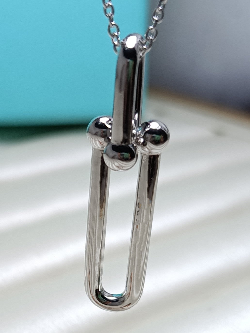 [Hevara Jewelry]HARDWEAR DROP DOUBLE LINK PEDANT NECKLACE